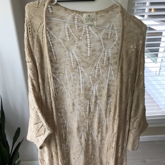SWS Knitwear Cardigan Long Beige Small - Picture 3 of 4
